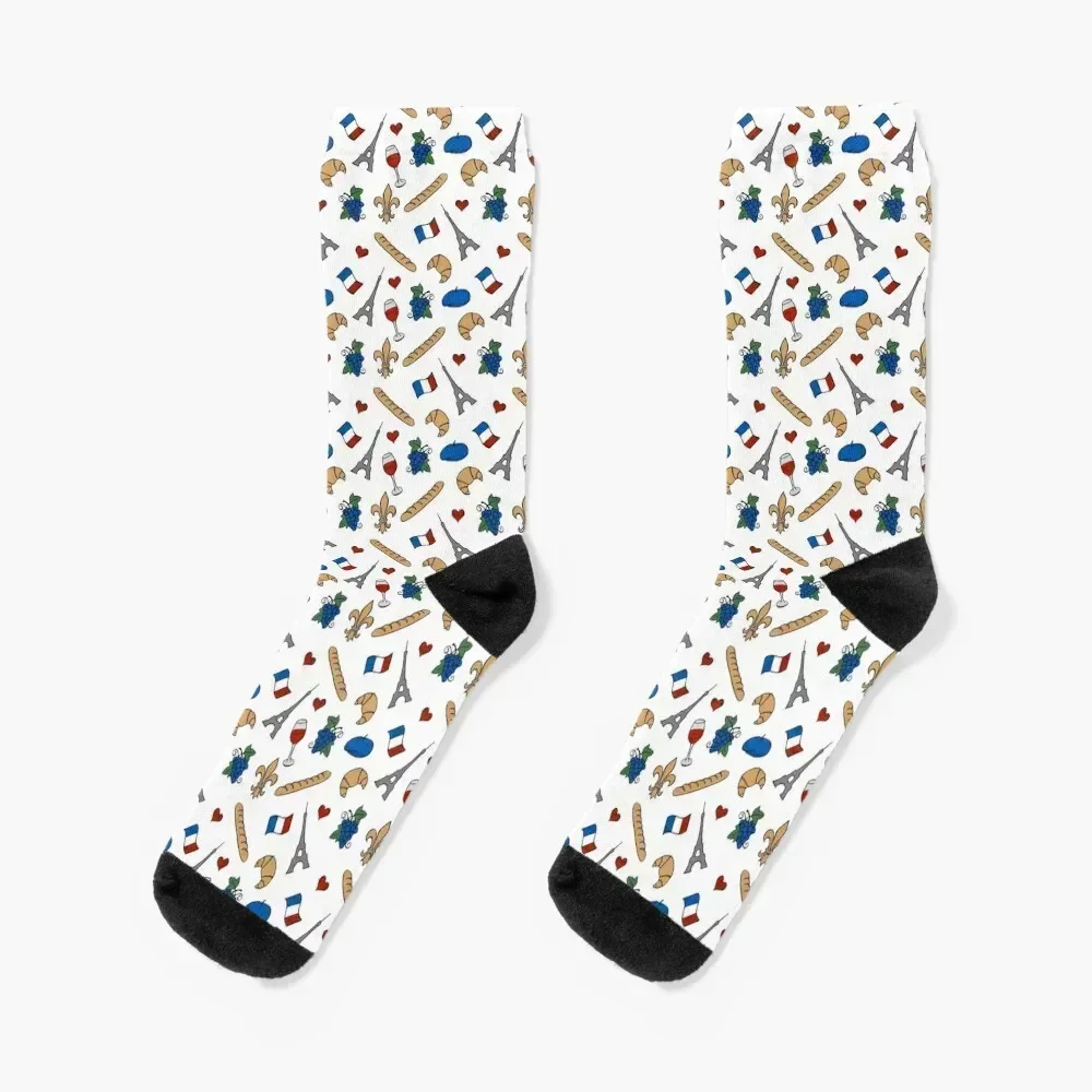 Vive la France! Pattern Socks compression designer short gym Mens Socks Women's