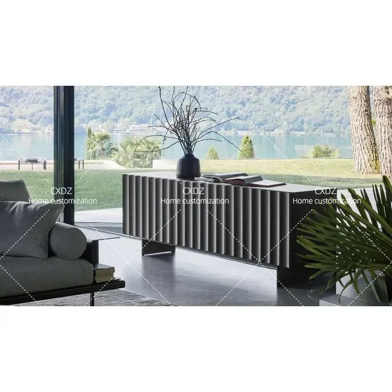 Premium Dining Side Cabinet High End Multi Drawer Living Room Storage Open Door Locker Multi Layer Solid Wood Household