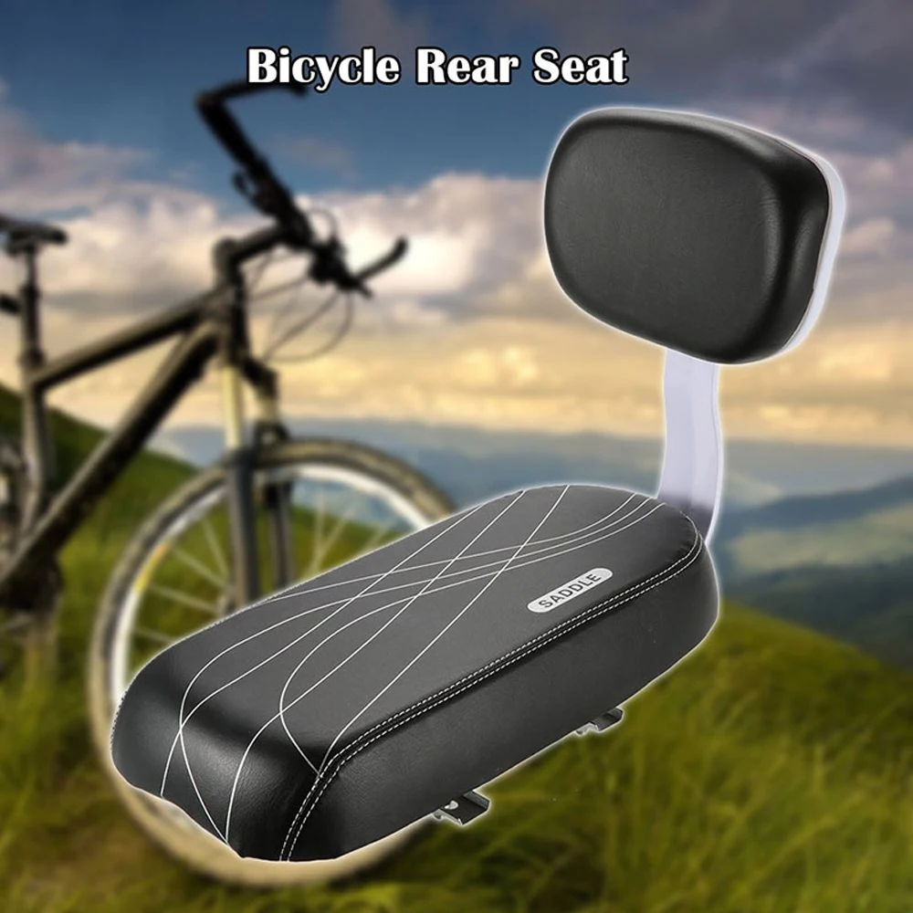 

Shockproof Rest Cushion Bicycle Back Seat for Children PU Leather Bike Rear Saddle Bicycle Child Seat Accessories