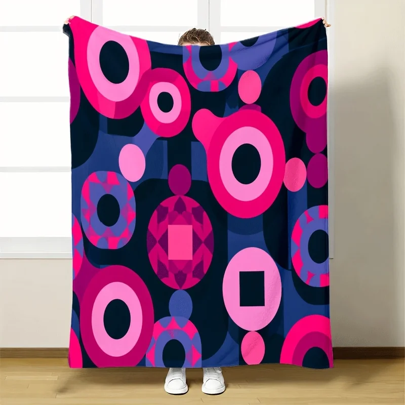 Large Size Abstract Retro Geometric Pattern Throw Blanket for Sofa Couch Decorative Winter Fall Home Decor 150x200cm Luxury Blan