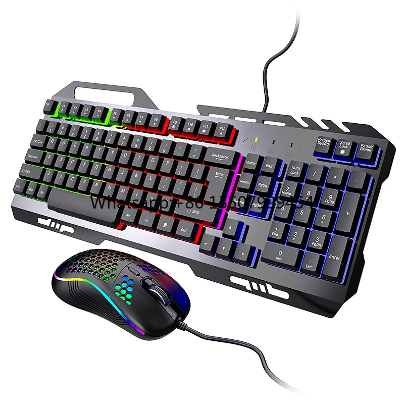 Hot Sale Metal Membrane Gaming Keyboard and Mouse RGB Backlit Keyboard and Mouse Metal Gamer Teclado Mecanic