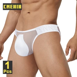 CMENIN-ropa interior Sexy para hombre, bragas de malla transparente, calzoncillos transpirables ultrafinos, bañadores de Bikini para Gays