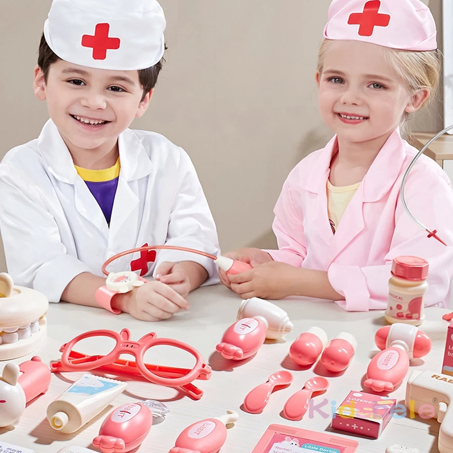 Familierollenspel Doctor Kit – Medisch speelgoed voor kinderen met stethoscoop, bril en gereedschap, leuk fantasiespelcadeau