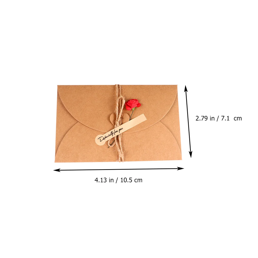 

12pcs Greeting Card Set Retro Style Small Cards Envelopes Floral Design Kraft Paper Perfect Gifts Express Emotions Blessings
