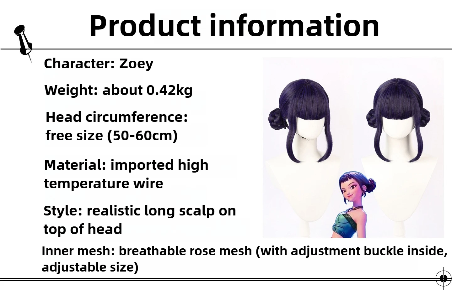 Zoey Cosplay perruques k-pop: chasseurs de démons accessoires de déguisement Halloween fête habiller perruque femmes carnaval Festival noir cheveux courts