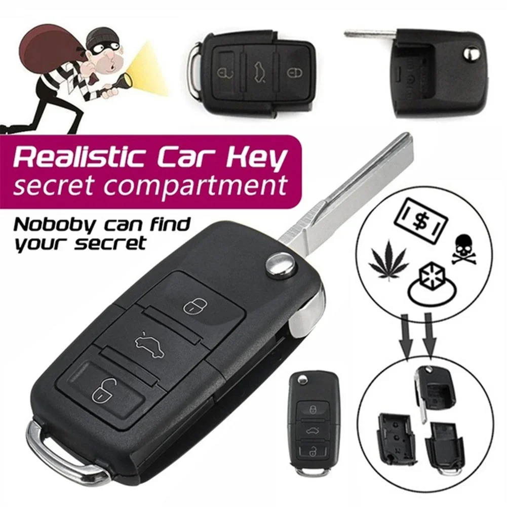 [Realistic Car Key] Portable Waterproof Stash Car Key Safe Compartment Container Secret Hide Hollow Hidden