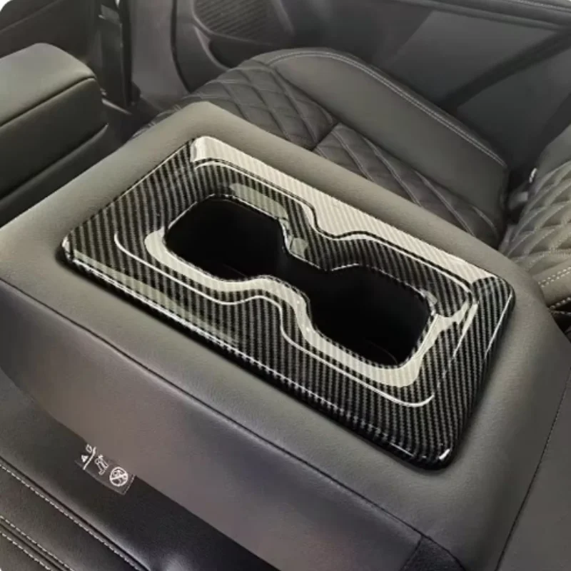 

For Mitsubishi Outlander 2022 2023 2024+ Car Rear Console Cup Holder Panel Cover Trim Interior Accessories Decoration Stickers