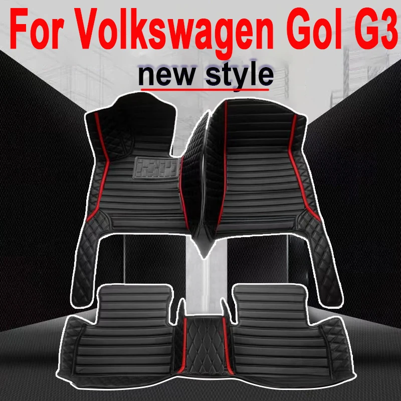 Car Floor Mat For Volkswagen Gol G3 2000 2001 2002 2003 2004 4 Doors Diamond Leather Luxury Woman Foot Pad Auto Carpet Accessory