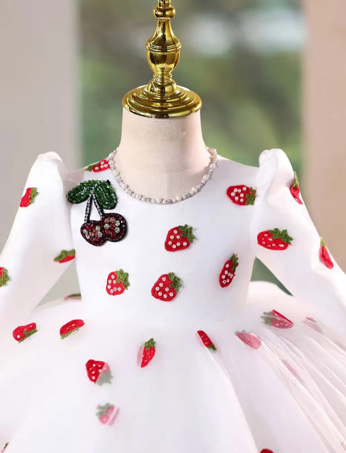 فستان Jill Wish J812 أنيق لفتاة الزهور البيضاء بطول الركبة وأكمام طويلة للأطفال الأميرة لحفلات الزفاف وحفلات أعياد الميلاد #5