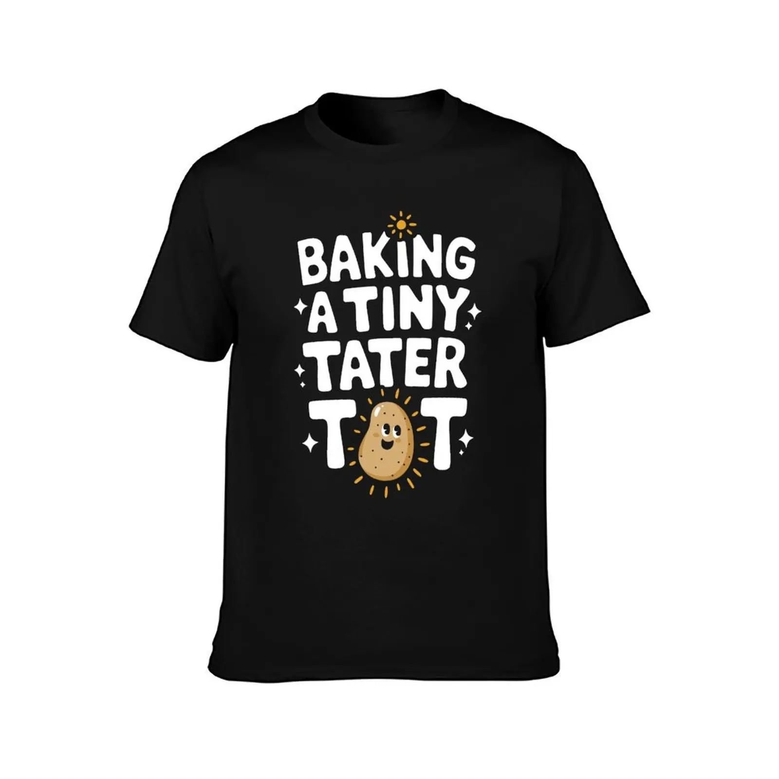 Baking A Tiny Tater Tot Cute Pregnancy Announcement T-Shirt, Summer Casual Cotton Tee, Oversized Streetwear Tops, 100% Cotton