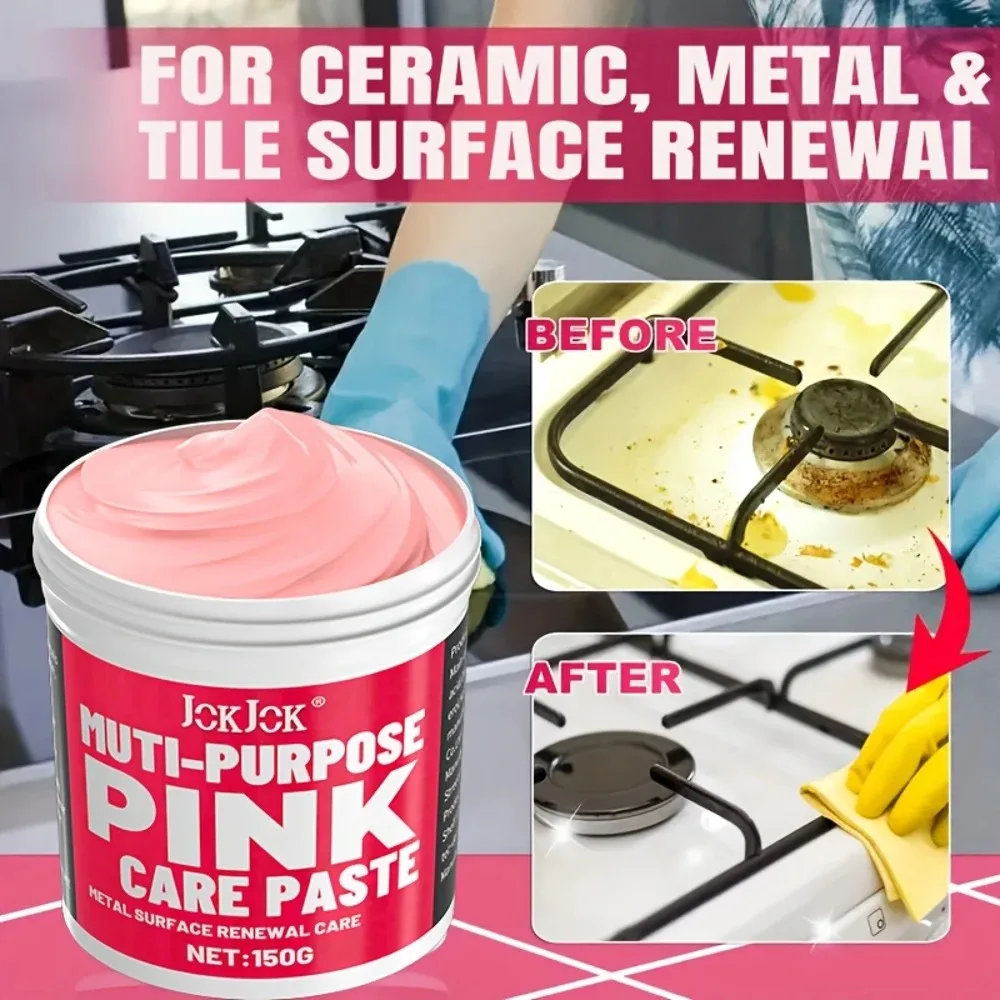 KJM 150G Multi-Purpose Pink Care Gentle Formula Long-Lasting Scent Non-Toxic Paraben-Free Metal & Ceramic Surface Cleaner