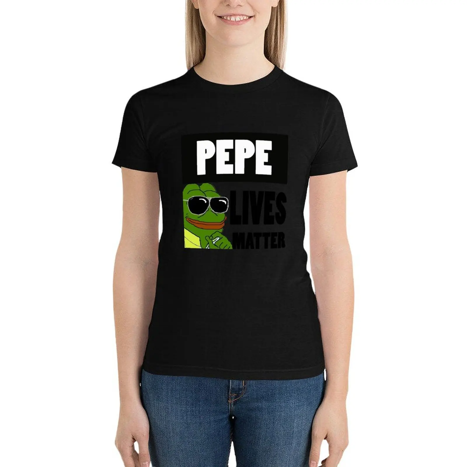 PEPE LIVES MATTER T-Shirt vintage clothes cute clothes tees tops workout shirts for Women