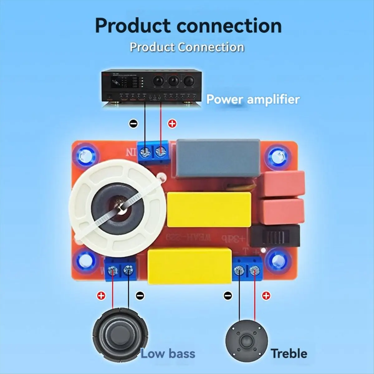 A86G NEW 2 Way Audio Speaker 100W Crossover Treble Module Audio Speaker Frequency Divider Adjust Bookshelf Speaker Filter