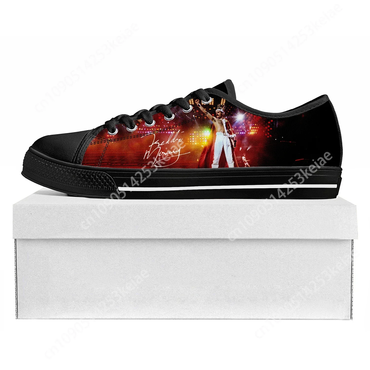 Freddie Mercury Low Top Sneakers Womens Mens Teenager High Quality Sneaker Canvas Casual Custom Made Shoes Customize DIY Shoe