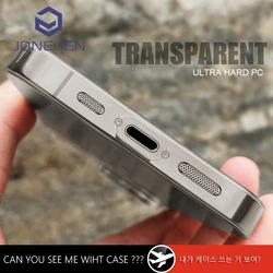Luxury Lens Protection Glass Film Light PC Crystal Clear Phone Case For iPhone 12 13 14 15 Pro Max Super Thin Transparent Cover