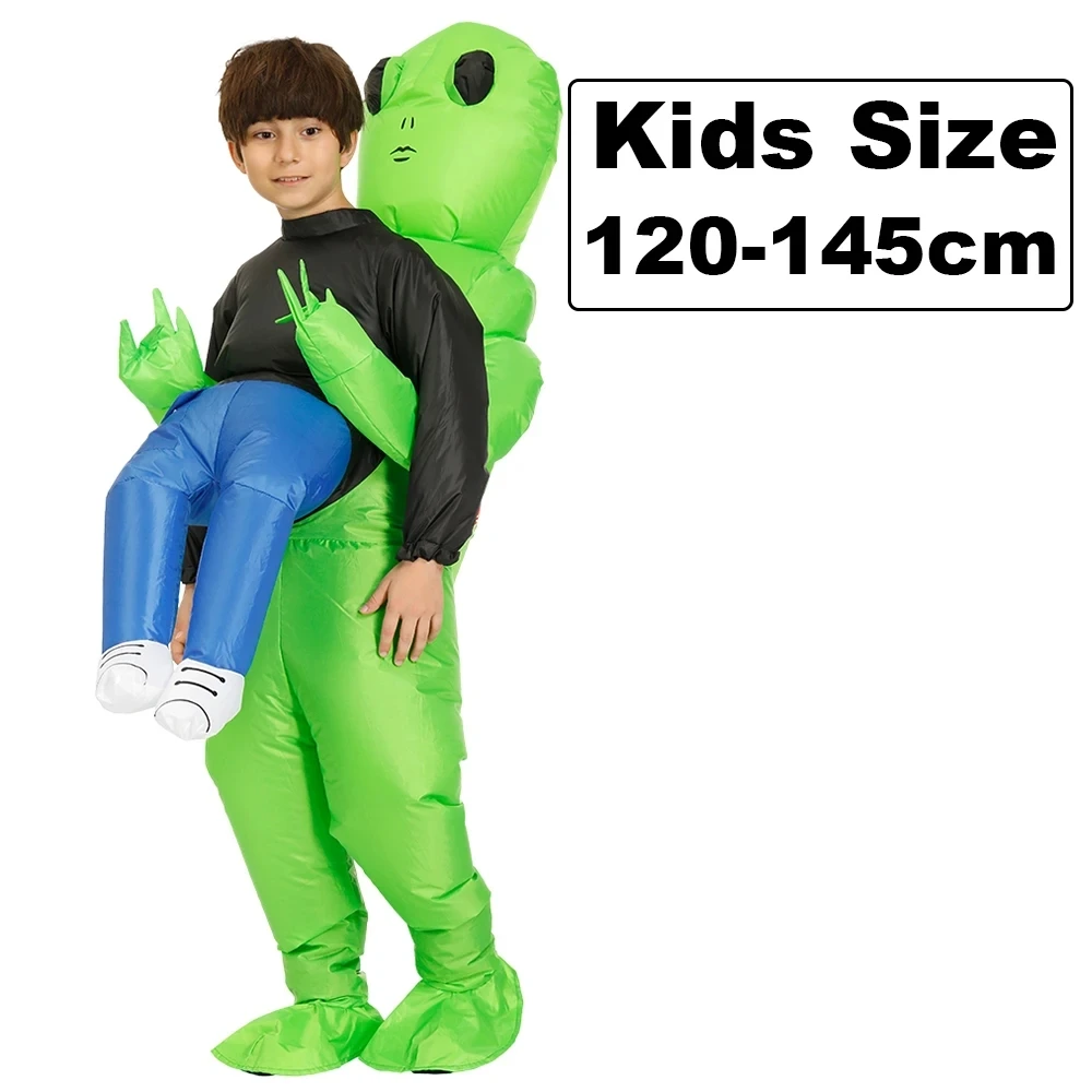 Disfraz inflable de Alien para adultos y niños, traje divertido de Anime para fiesta de Navidad, Cosplay para hombres y mujeres