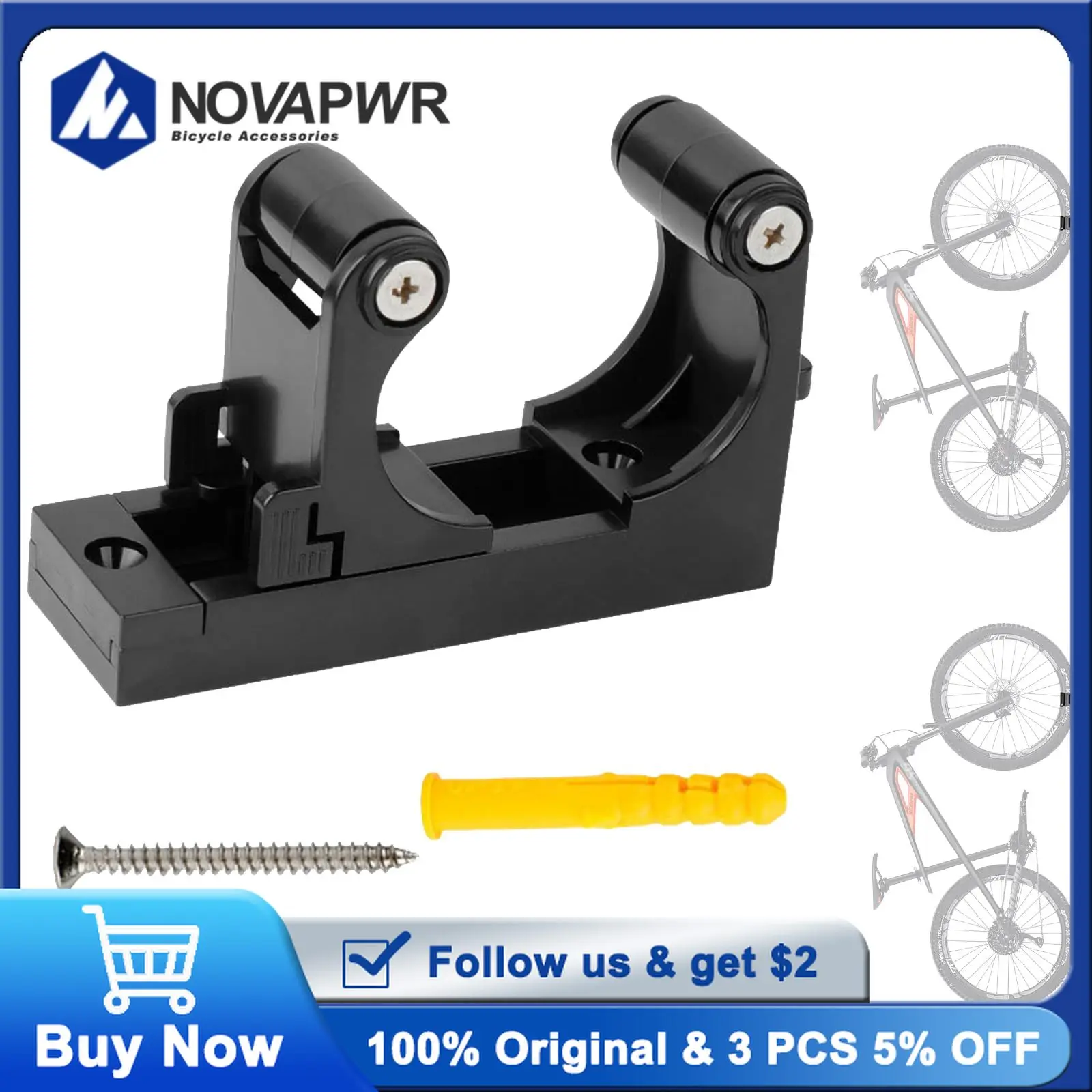 

1/2PCS Adjustable Bike Wall Mount, Storage Bracket & Repair Stand for Mountain & Road Bikes, Parking Rack Accessories
