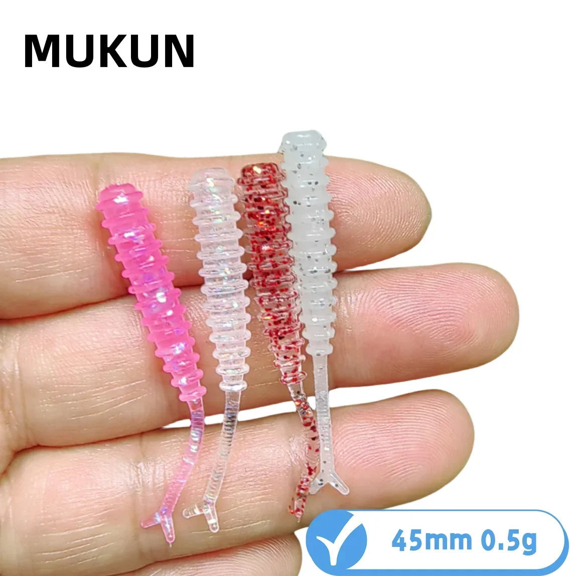 Angeln Weiche Köder AJING Rockfish 10 teile/los 0,5g 45mm Künstliche Wobbler Ozean Rock Silikon Shad Wurm Köder – Detail 1