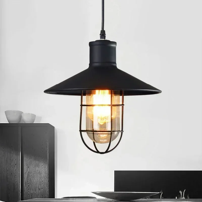 

American industrial style restaurant retro lighting simple creative bar clothing store creative warehouse birdcage pendant light