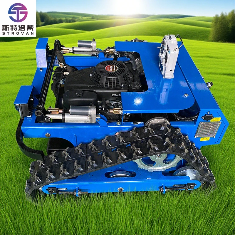 

STLF новый дизайн гусеничная газонокосилка резиновый гусеничный робот самоходная садовая газонокосилка с дистанционным управлением для продажи