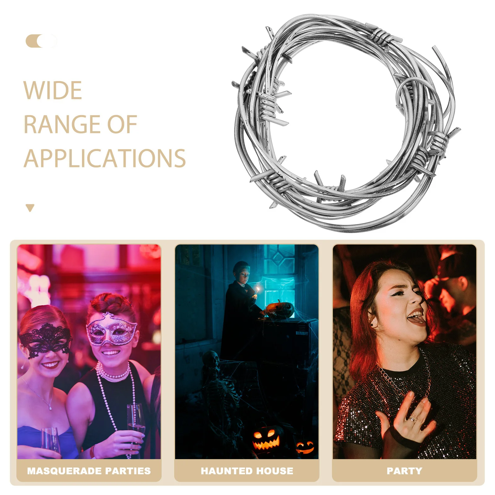 

Fake Barbed Wire Rusted Halloween Decoration Plastic Barb Wire Prop Background Layout Scary Haunted Party Garland Barbed