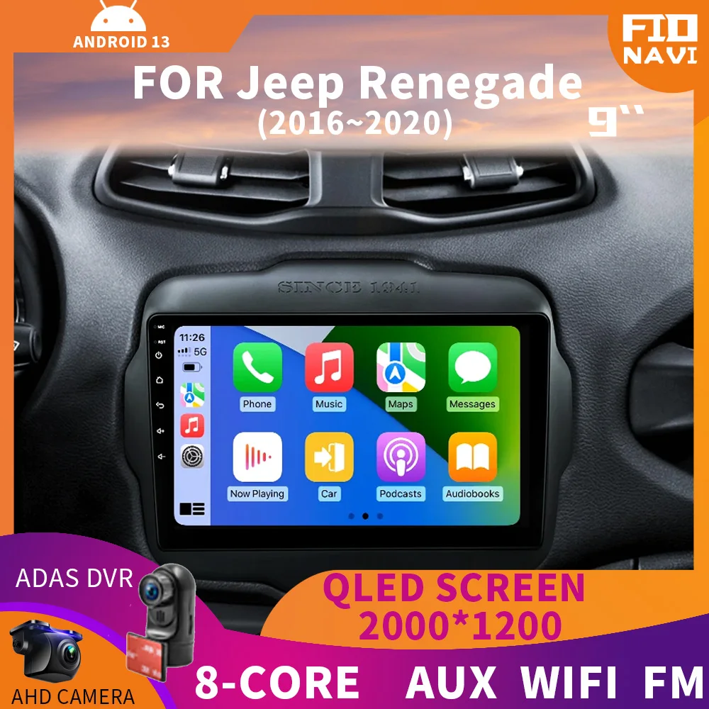 

Android 13 Multimedia Player For Jeep Renegade 2016 - 2020 Wireless Carplay Android Auto Car Radio Stereo 4G Wifi Head Unit