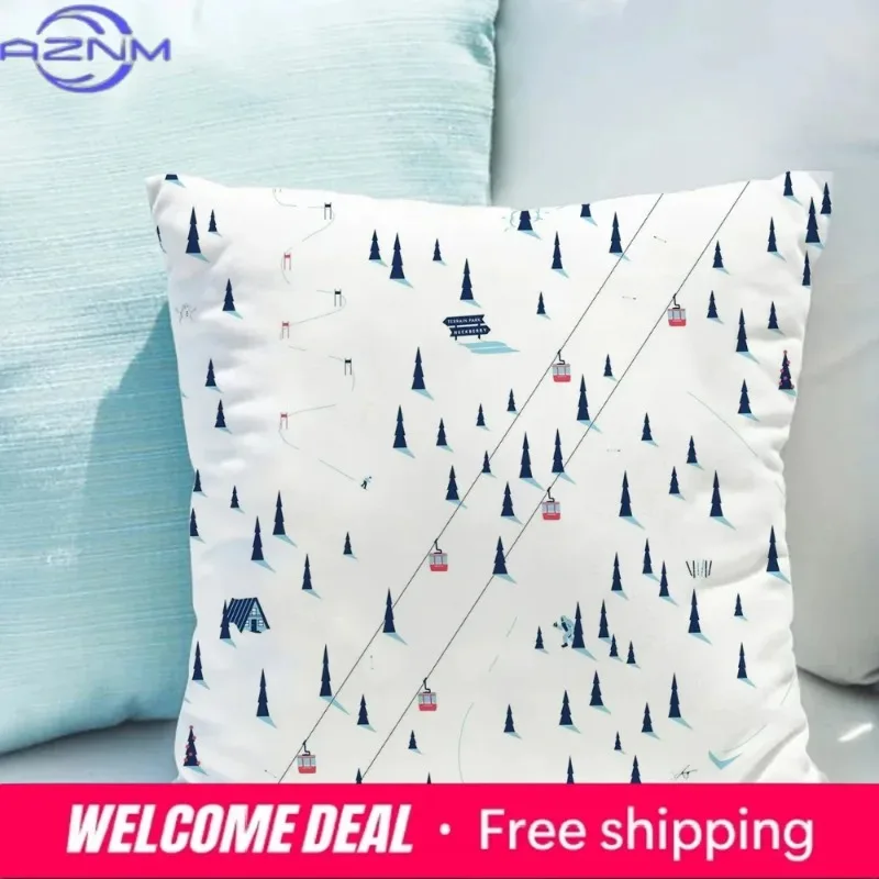 Ski Prop Pattern Covers for Bed Pillows Decorative Pillowcases 40x40 Body Pillow Cover 45x45 Short Plush Pillowcase Sofa Cushion
