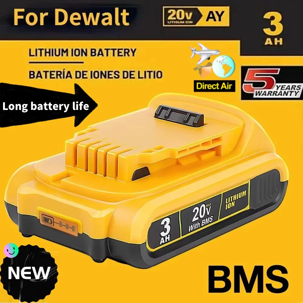 

DCB203 Li-ion Battery 18Volt 20V 3.0Ah For Dewalt Max Tools DCB205 DCB206 DCB204 DCB200 DCB182 DCB180 DCB230 DCD DCF DCG Series