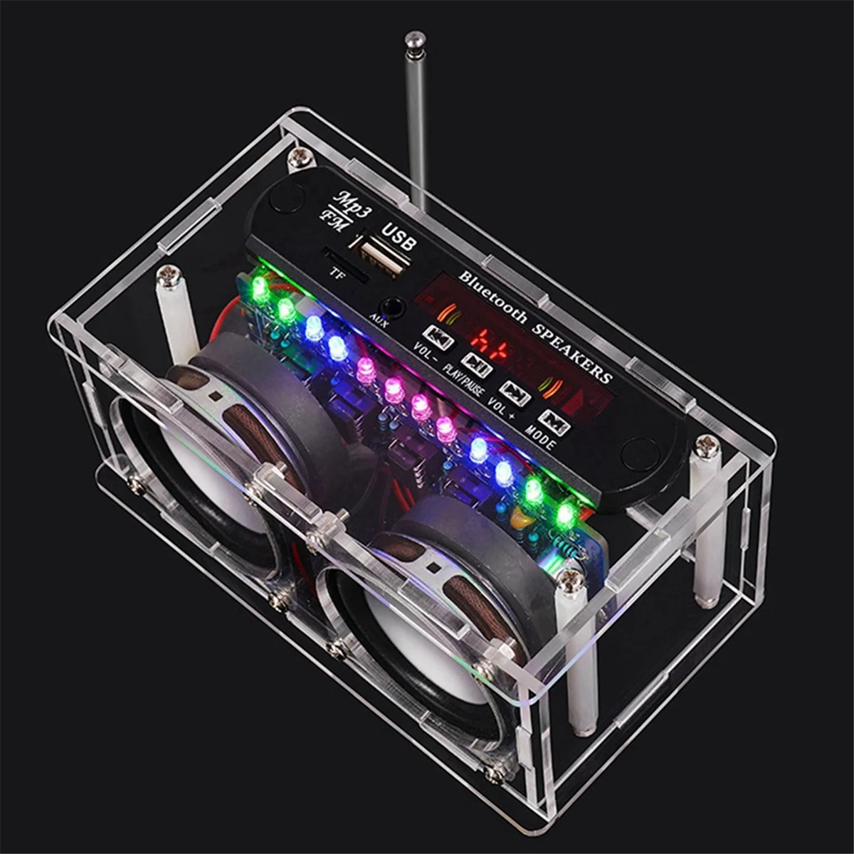 Kit de alto-falante bluetooth diy com rádio fm 87.5-108mhz projeto de solda diy prática kit eletrônico montagem de solda abgi