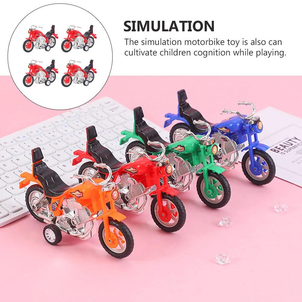 

4 Pcs Mini Pull Back Motorcycle Child Bike Inertia Motorbike Plastic Toy Inertial Car