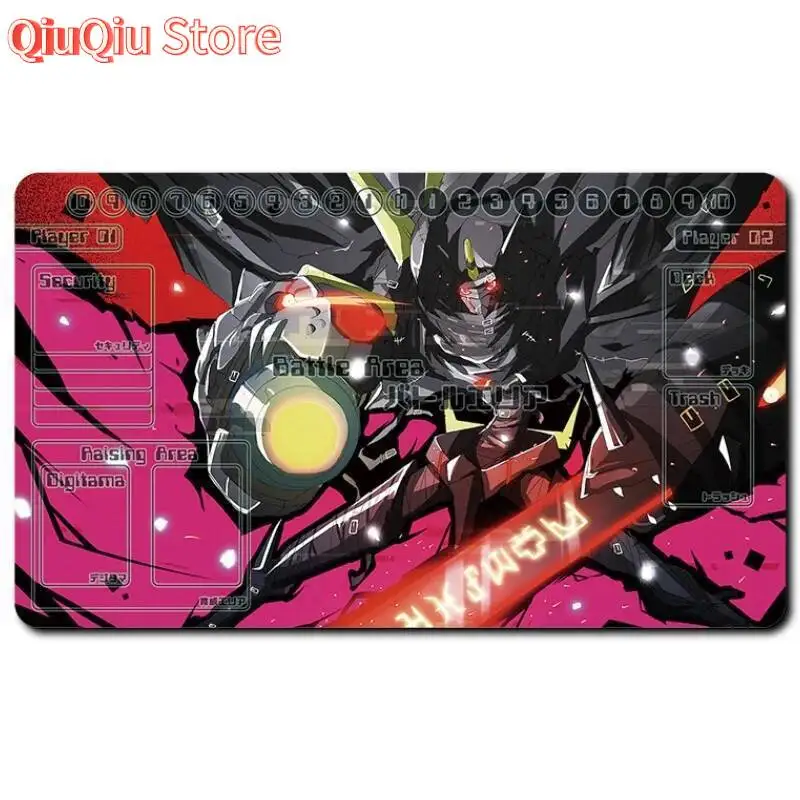 Digimon Adventure Card Pad Omegamon Zwart X-Antibody Alter-S Dtcg Diy Rubber Battle Mat Anime Action Toy Figures for Friend