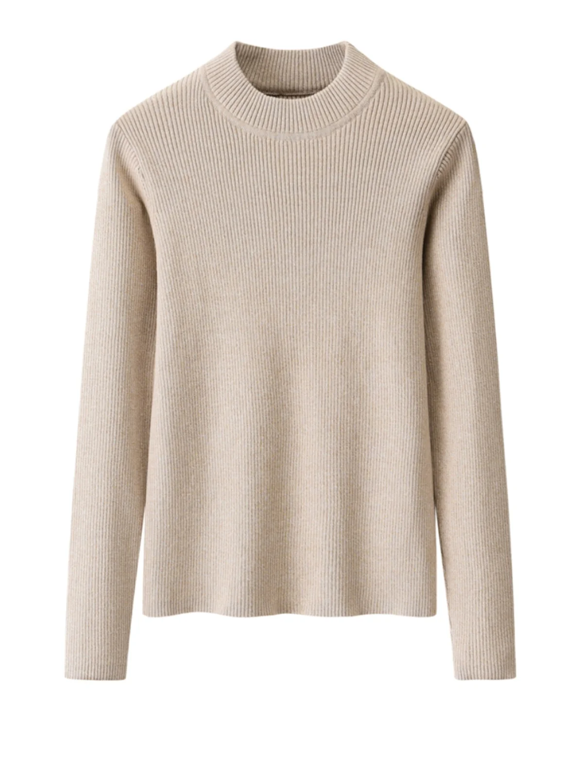 

Осенне-зимний новый комфортный теплый вязаный свитер с высоким воротником, облегающий, для ношения под одеждой, женский, со средним воротником