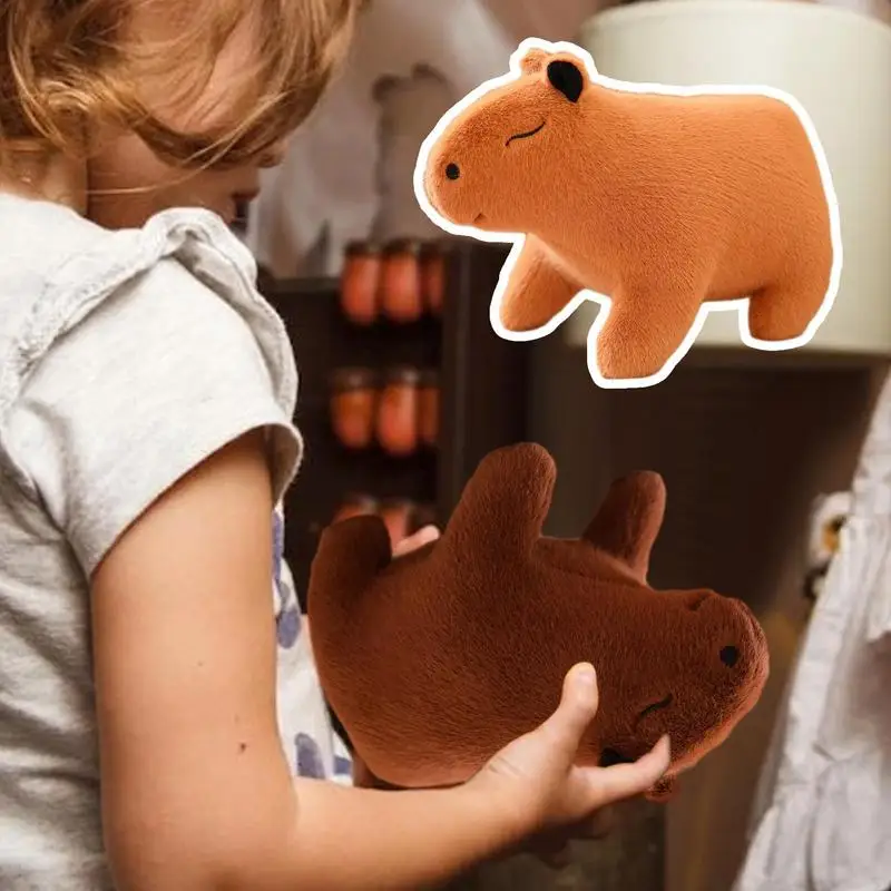 Capybara ตุ๊กตา Plush 10 นิ้ว Capybara ตุ๊กตา Soft COZY Sleeping Companion Plushies ของเล่นสําหรับเด็กรถบ้านตกแต่ง