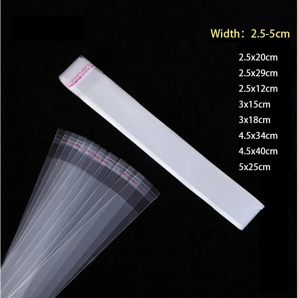 100pcs Wedding Favors Resealable Self Adhesive Bag Transparent Plastic Self Sealing Small Bags Long Sealed Pen Jewelry Candy - view 2