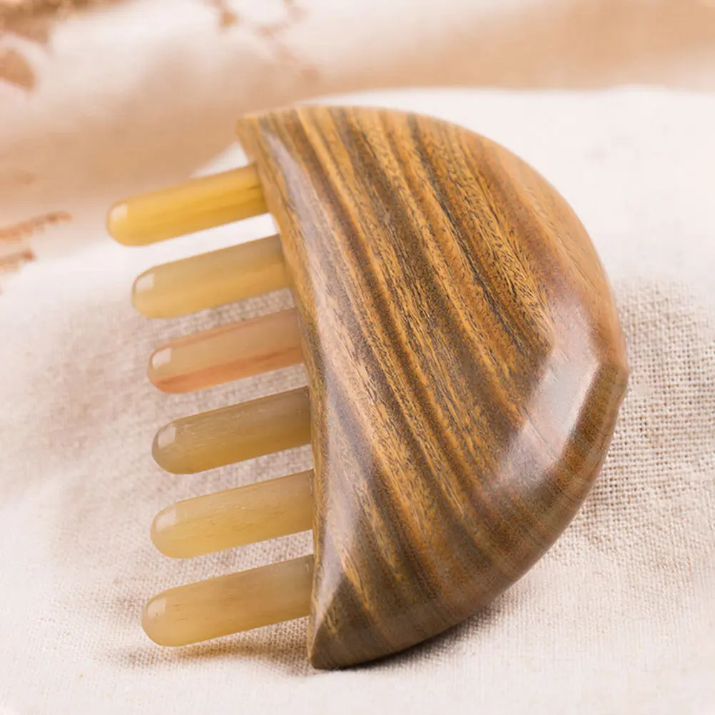 

Расческа из рога буйвола с широкими зубьями, 1 шт., натуральное дерево, портативная, легкая, эргономичный дизайн, для гладкого расчесывания любого типа волос