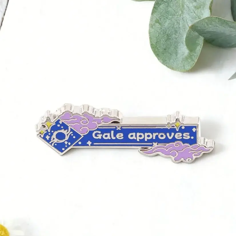 Gale Approves Broche/Pin Esmaltado Inspirado em Jogo de Fantasia, Emblema Estrelado de Mago Mágico, Acessório para Cosplay de Gamers e Mochilas