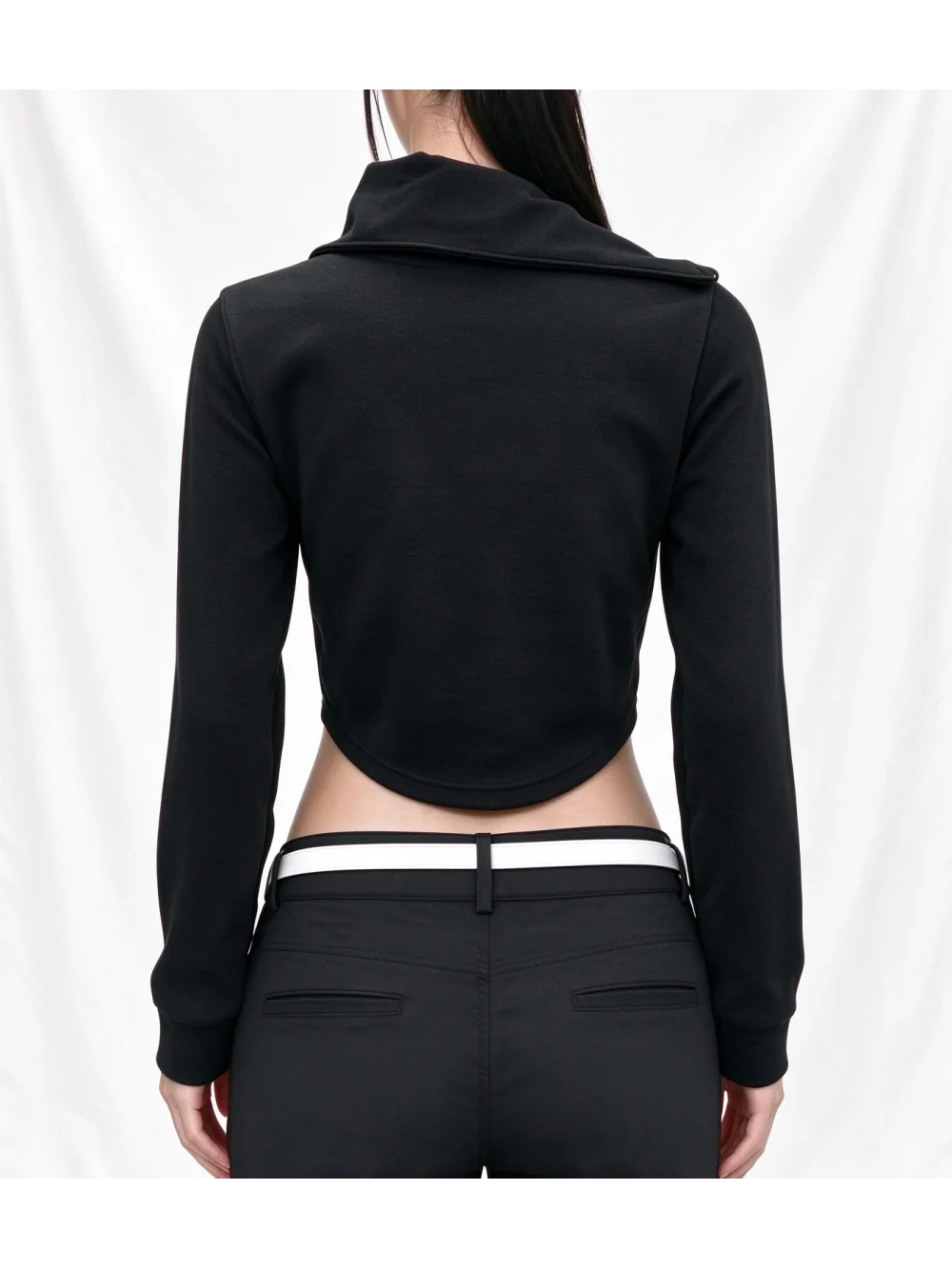 New autumn retro punk goth short motorcycle jacket top asymmetric zipper lapel street casual niche trend short jacket spicy girl