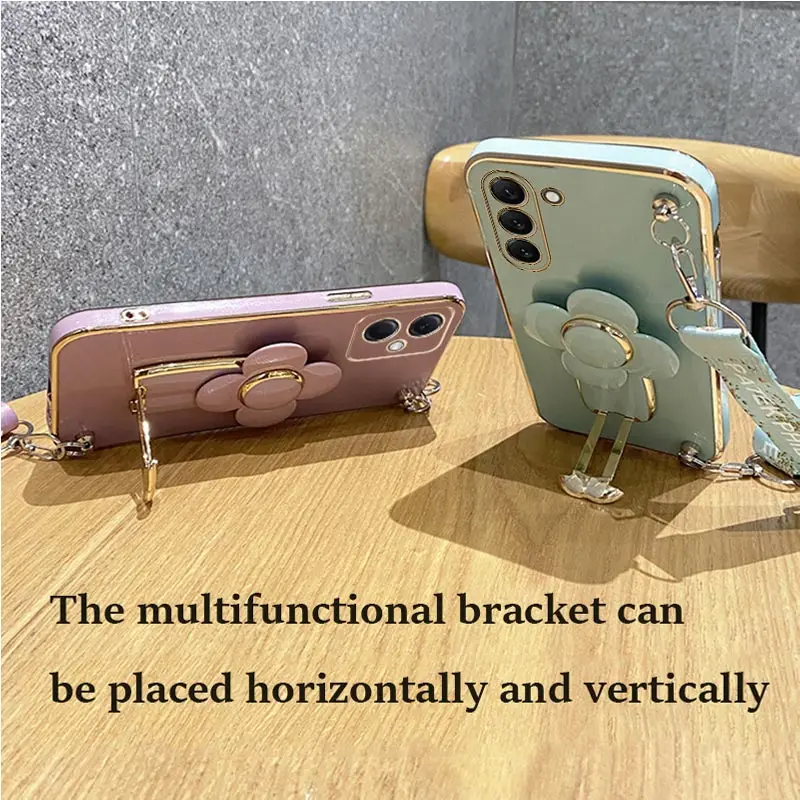 Rotating Windmill Holder Lanyard Strap Case For Samsung Galaxy S21 S20 S22 S23 S10 S9 S8 Note 10 20 Plus Ultra S21 S20 FE Cover