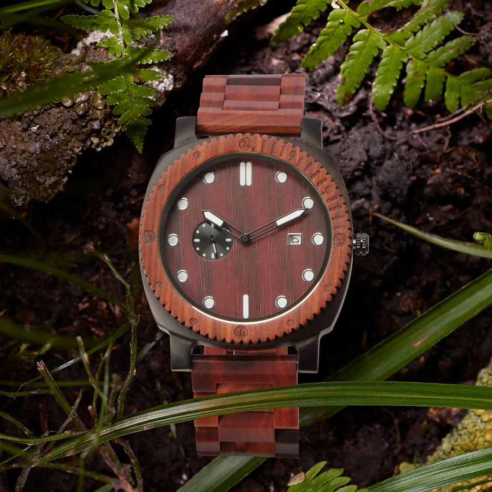 

New fashion business retro men's watch in stock hot selling all wooden quartz watch support drop shipping