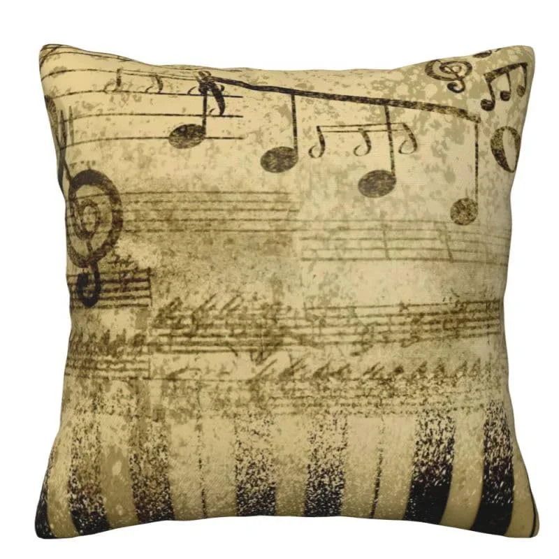 Home Decor Music Notes & Piano Keys Pillow Covers Pattern Cushion Cover Suitable For Sofa Bedroom Car Pillow Cover