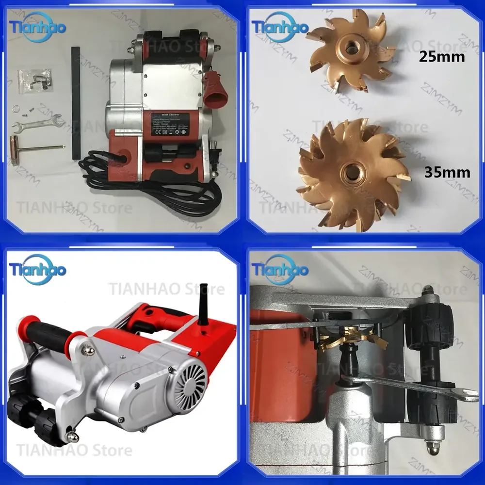 Wall Slotting Machine for Industrial Wall Chaser Groove Cutting Line Slotter 25 mm 35 mm 230 V 110 V 2000 rpm