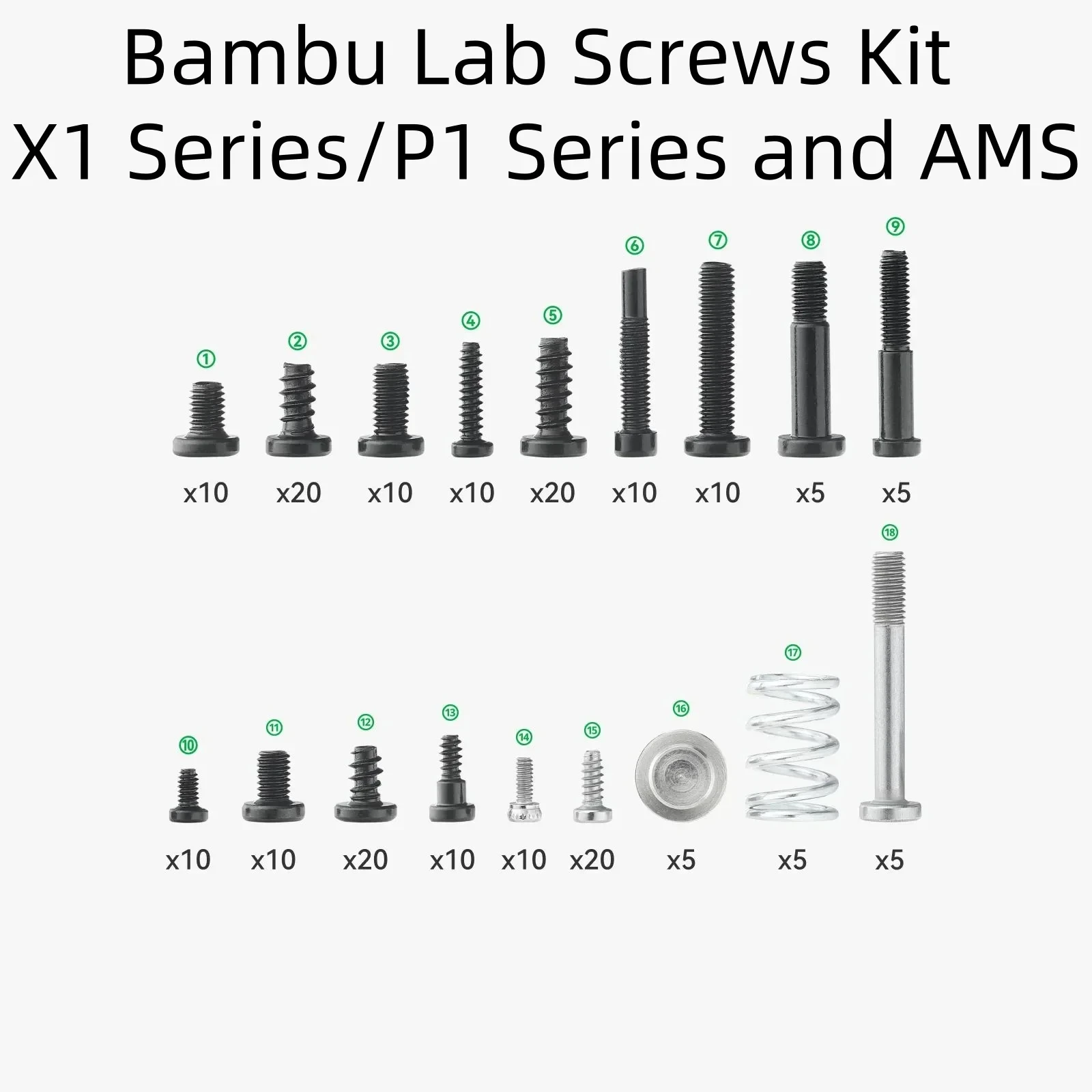 Bambu Lab ネジキット - X1 シリーズ/P1 シリーズ/A1 シリーズおよび