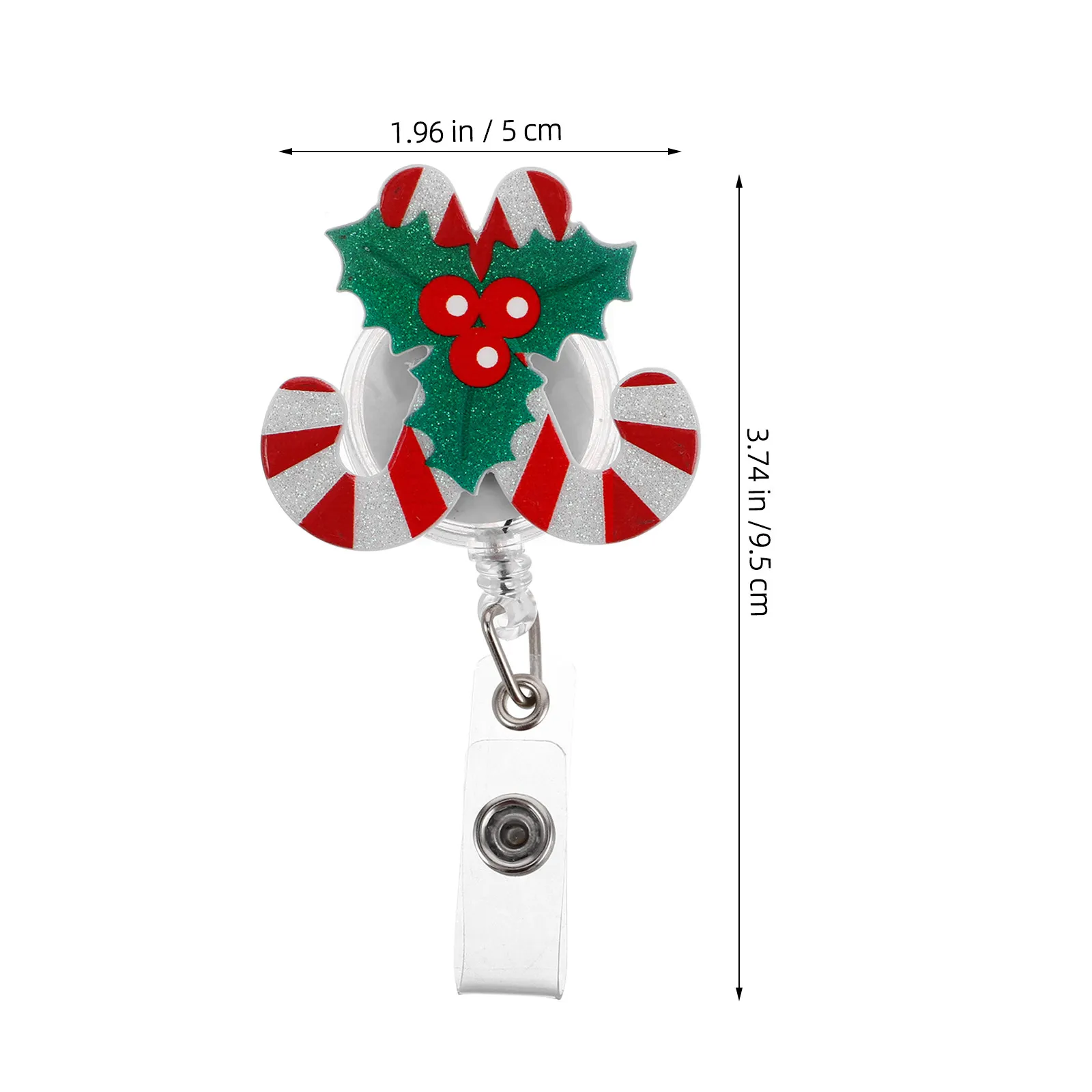 Christmas Badge Reel Retractable Nurse Id Name Card Alligator Swivel Clip Candy Badge Holder for Nurse Student Office Event