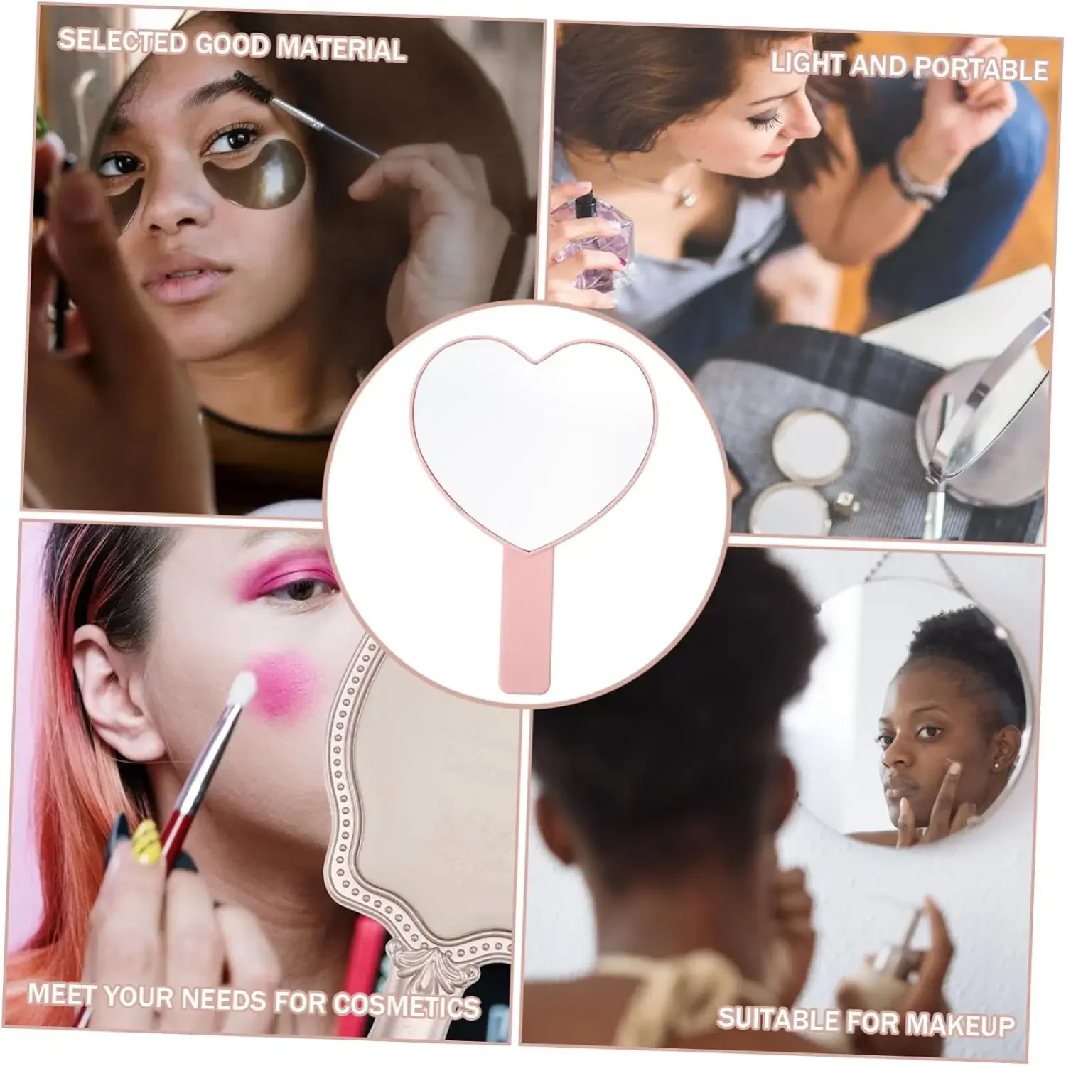 1 قطعة عالية الوضوح يده على شكل قلب رمش مرآة رمش التفتيش مرآة ماكياج الأدوات المرآة البالونية فتاة الهدايا #4