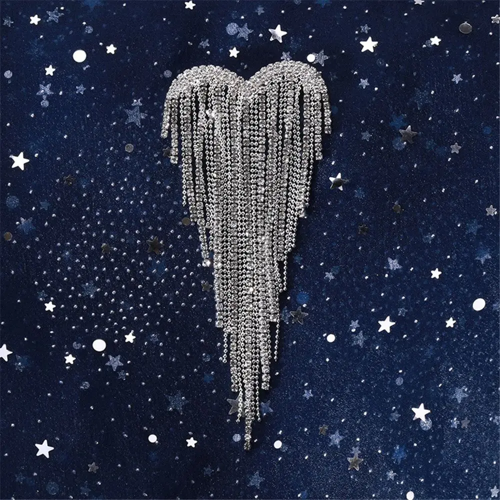 Exquisite Heart Tassels Brooches For Women Alloy Rhinestone Pins Weddings Party Office Brooch Gifts