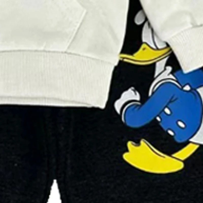 Boys Cartoon Hoodie Sports Set Fall Mickey Mouse Donald Duck Cute Printed Thicken Pant Two-piece Sets Kids Boys Toddler Clothes