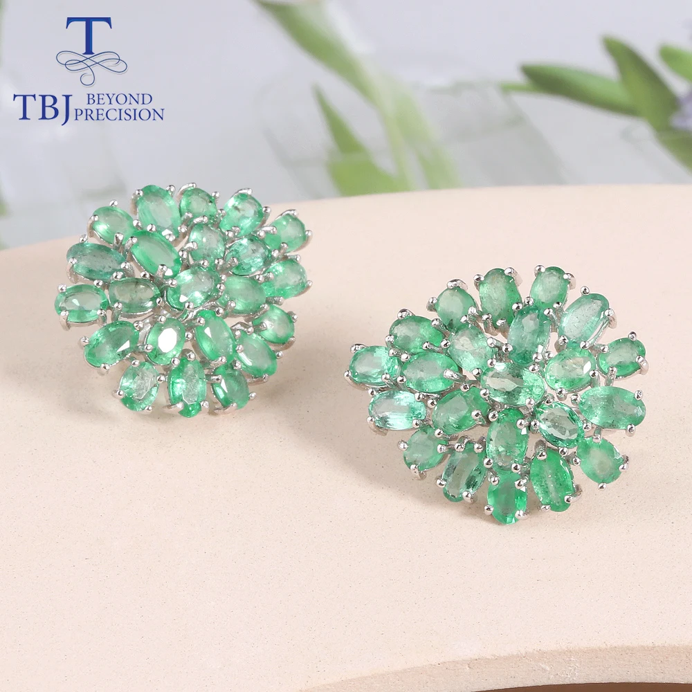 Premium Luxury Natural Zambia Emerald Earrings for women anniversary wedding banquets Wear fine jewelry 925 sterling Silver