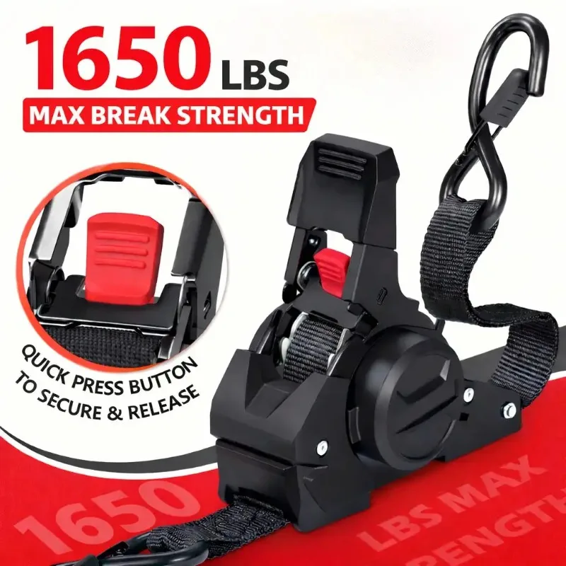 Automatic Retractable Ratchet Straps Lashing Belt Heavy Duty Cargo Tie Down Belt for Truck Trailer ATV Motorcycle Transport