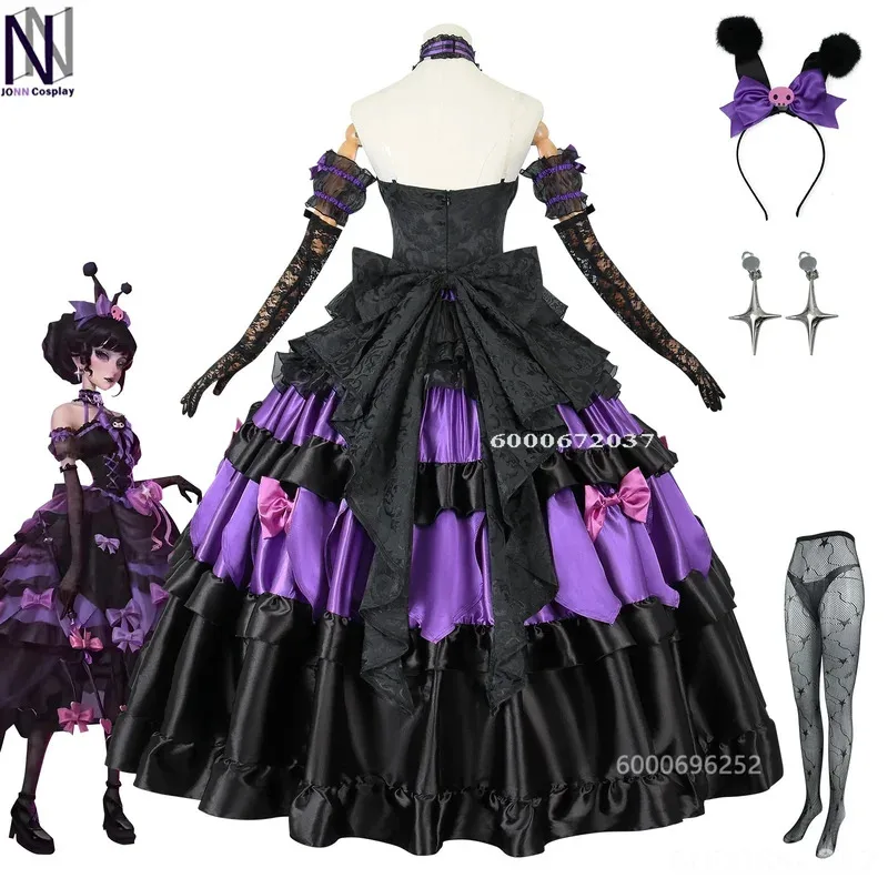 الهوية الخامس لعبة في المخزون الدموي الملكة كورومي تأثيري حلي أسود لوليتا القوطية فستان طويل مع شعر مستعار مجموعة كاملة لعيد الهالوين عيد الميلاد