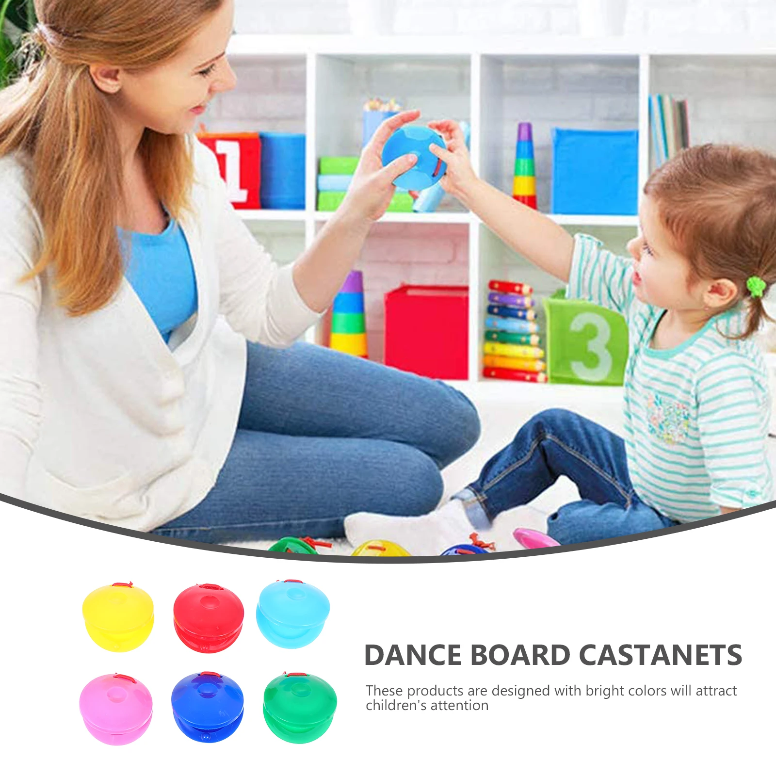 

24Pcs Plastic Castanets Bright Percussion Instruments Creative Music Education Playthings Sensory Development Tools
